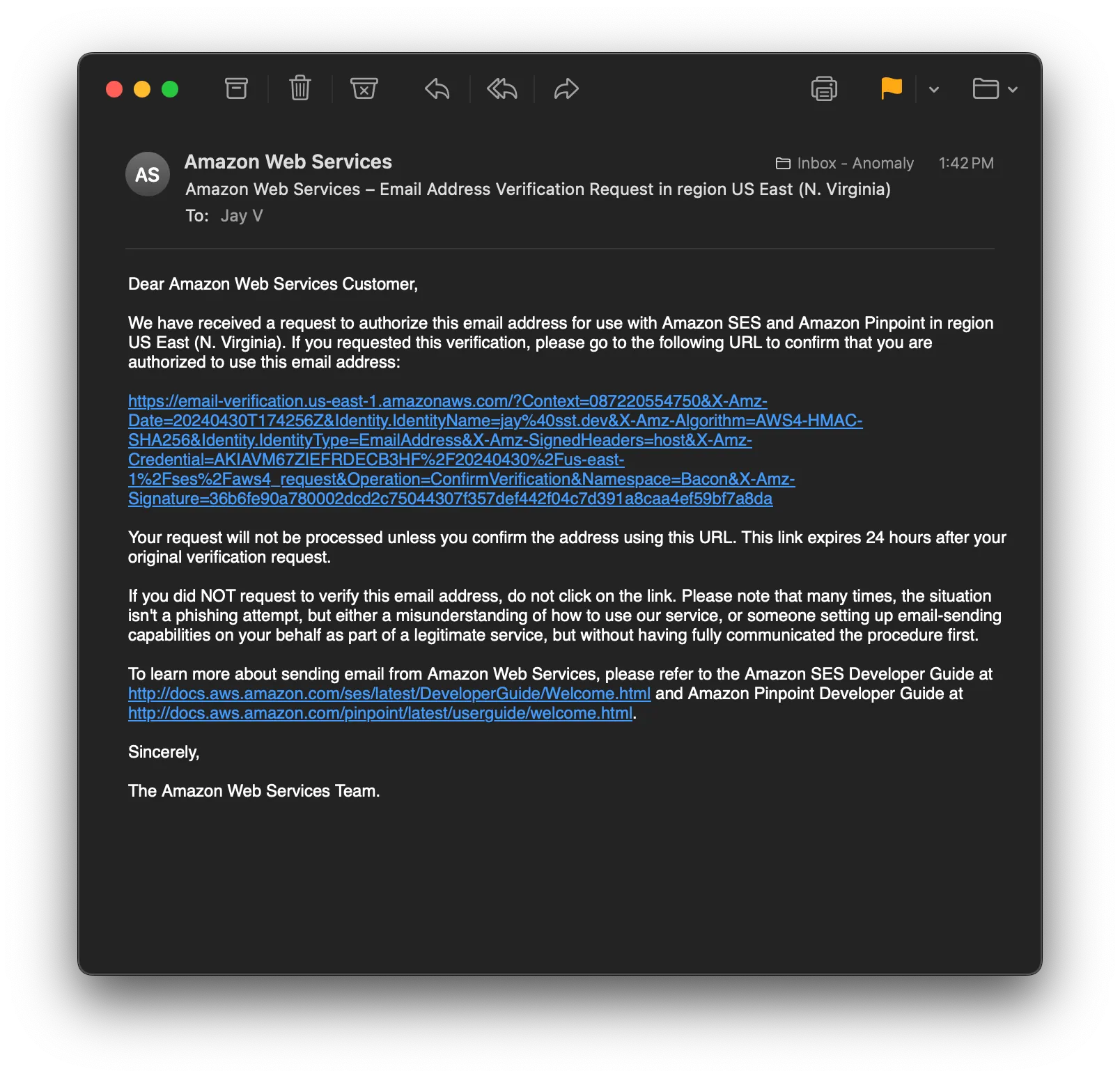 SST로 이메일 확인